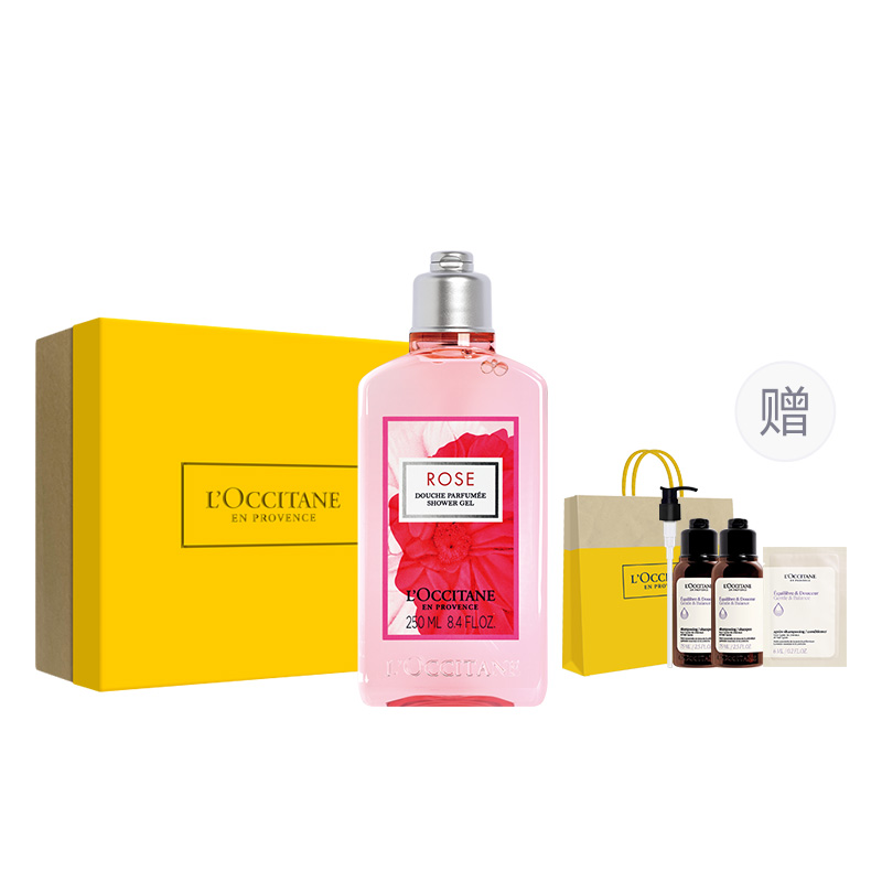 

L'OCCITANE Heart Of The Rose гель для душа очищающий 250 мл LOCCITANE, 250ml with 150ml Shampoo+6ml Hair Care Trial Pack Included