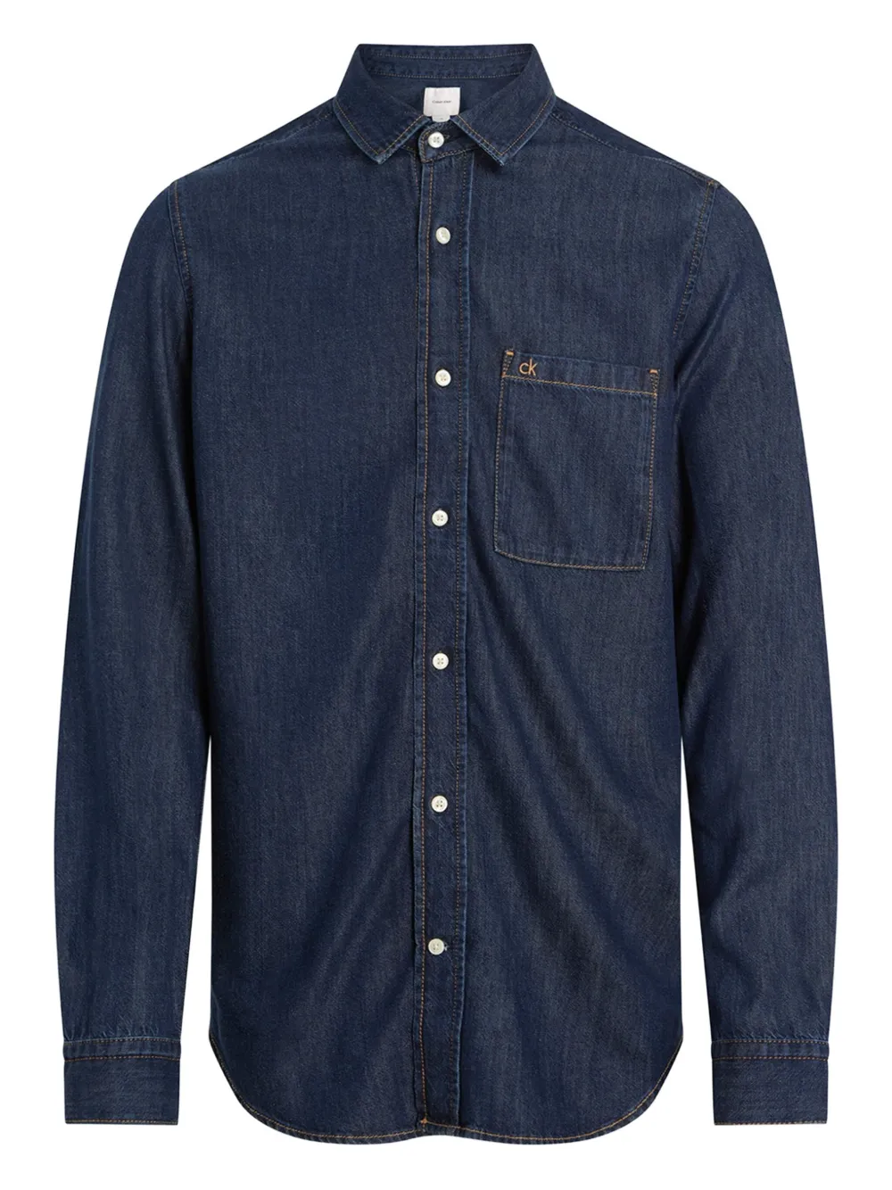 

Джинсовая рубашка с вышитым логотипом Calvin Klein, синий