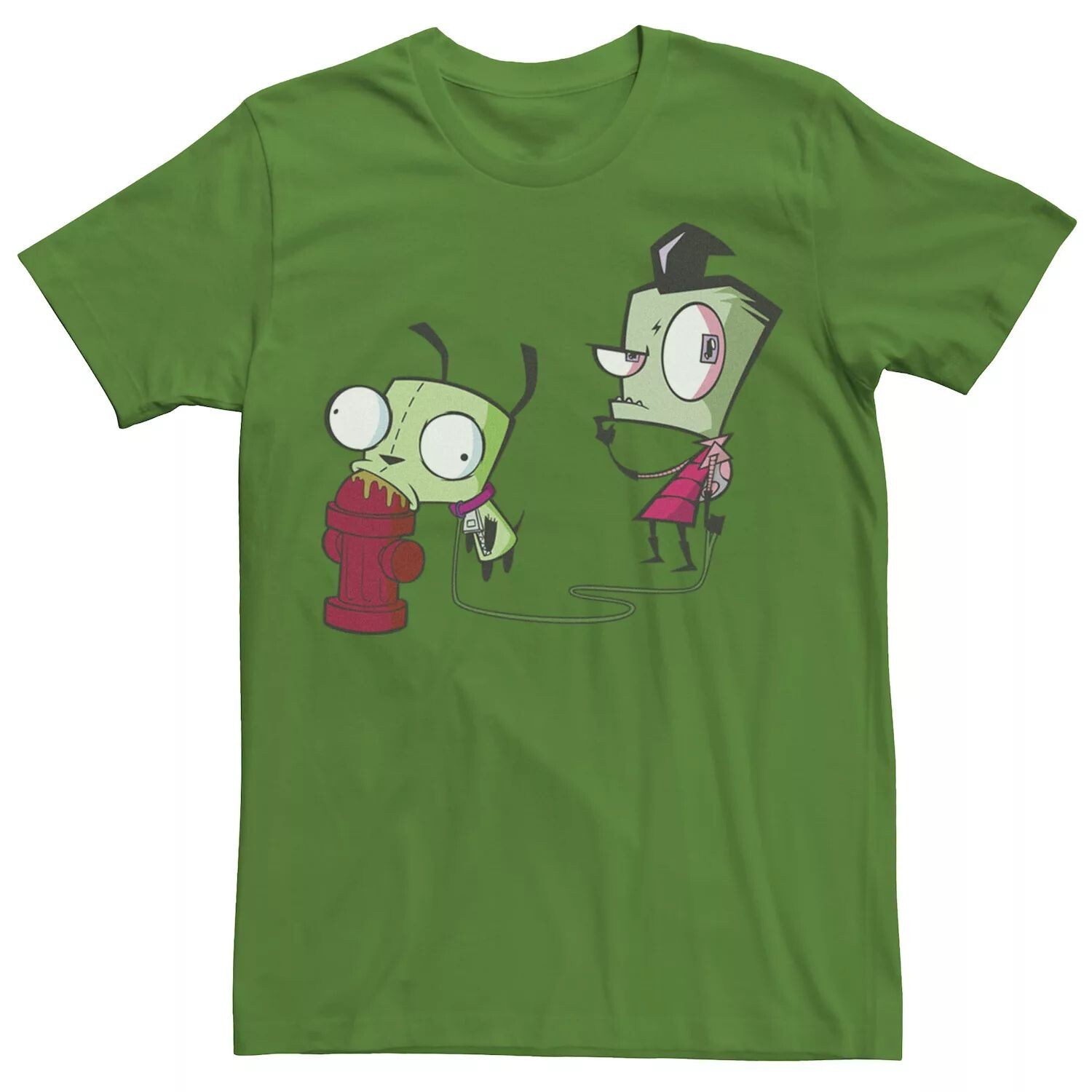 

Мужская футболка Invader Zim Walking Gir с изображением пожарного гидранта и портретом Nickelodeon