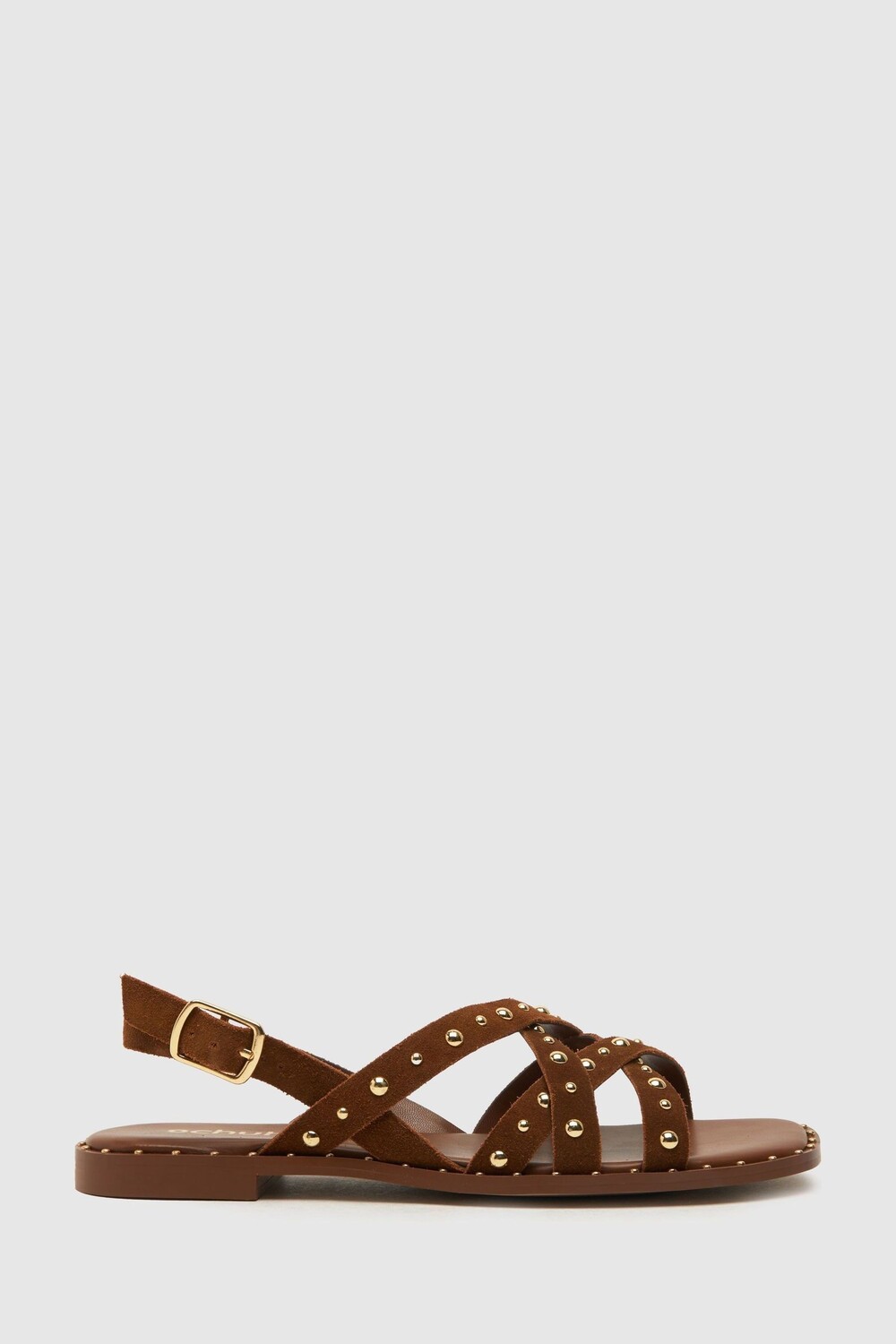 Замшевые босоножки Thelma с заклепками Schuh, коричневый