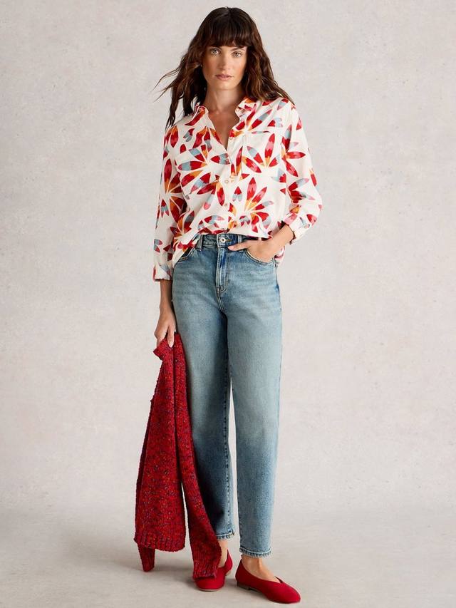 

Софи футболка с абстрактным листом White Stuff, Ivory/Multi