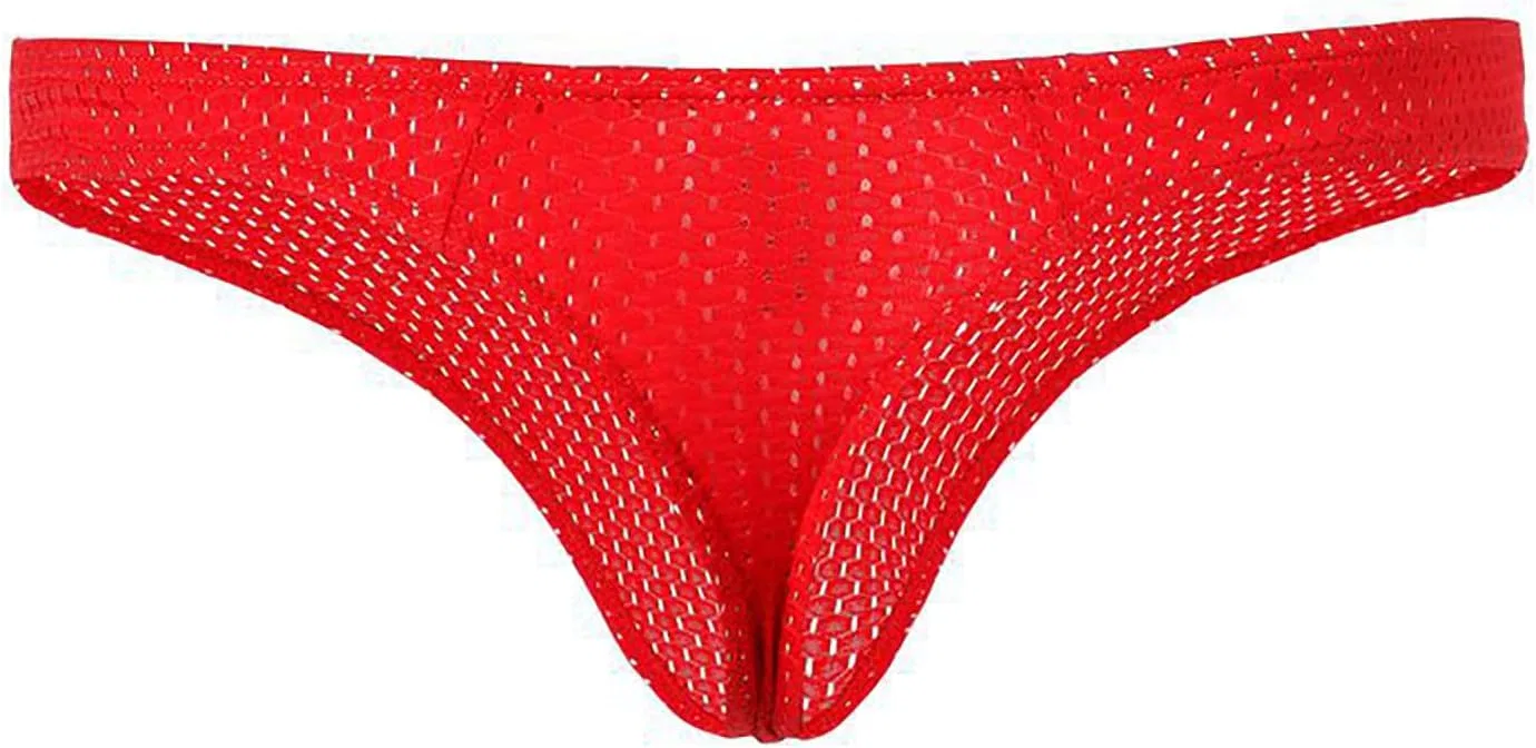 Трусы с сеткой, Mens Breathable Briefs, Red — фото 3