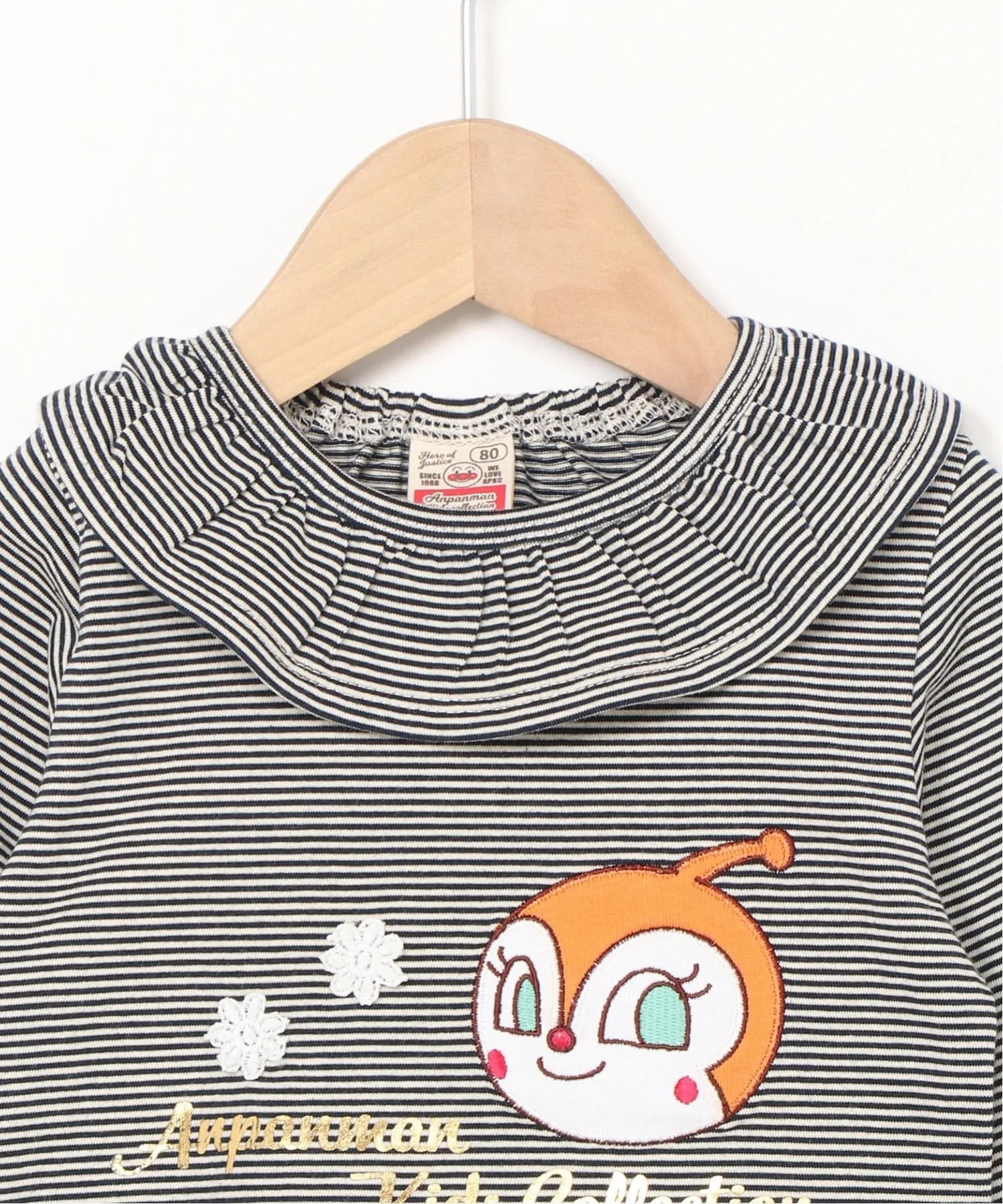 Футболка с длинными рукавами и оборкой на воротнике APKC/(K) Anpanman Kids Collection, black — фото 4