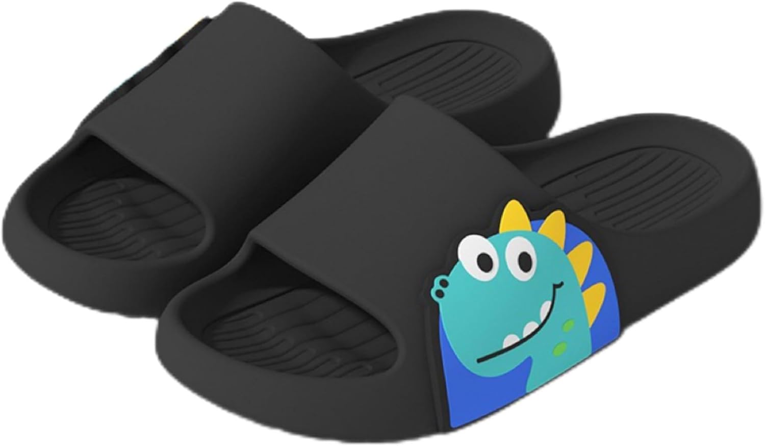 

Тапочки NTRUEML с динозаврами, милые нескользящие мультяшные тапочки для ванной для пары, мужские тапочки с мультяшными динозаврами для улицы, черный