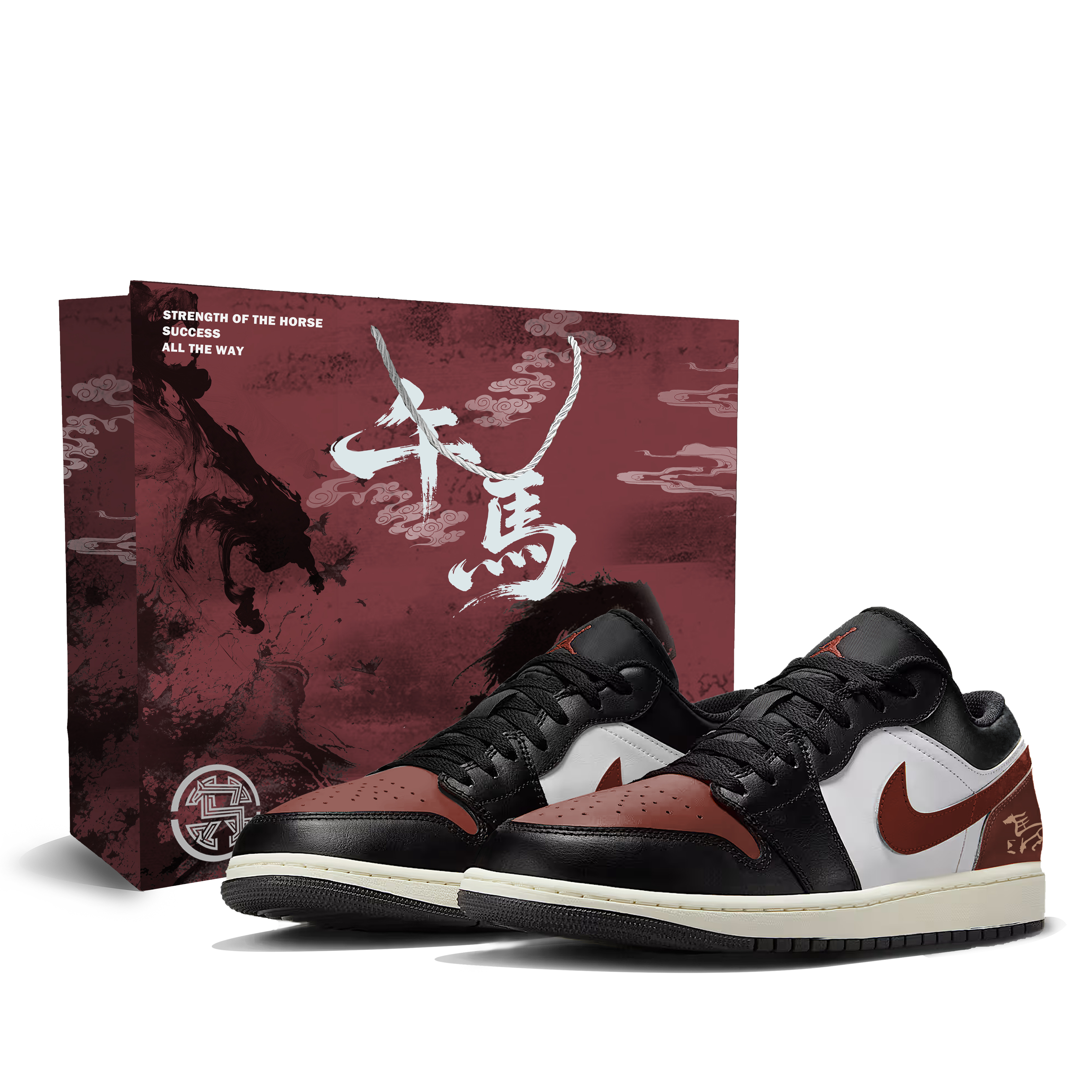 Jordan Кроссовки Air 1 Red Ink Swift Horse с амортизацией, износостойкие, дышащие, низкие, винтажные, мужские