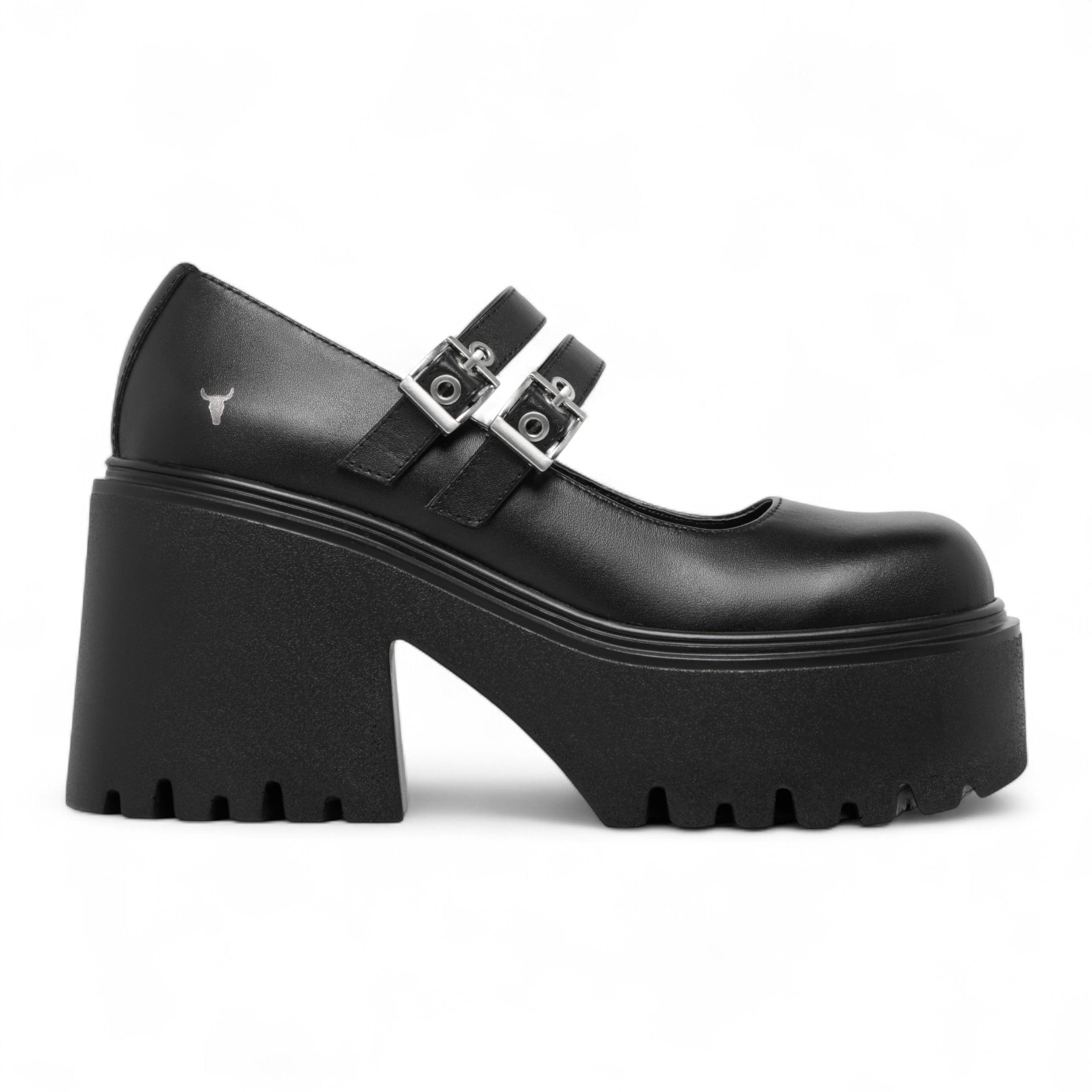 Windsorsmith Женские черные кожаные массивные платформенные туфли Mary-Jane на каблуке