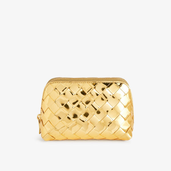 

Клатч intrecciato из металлизированной кожи Bottega Veneta, желтый