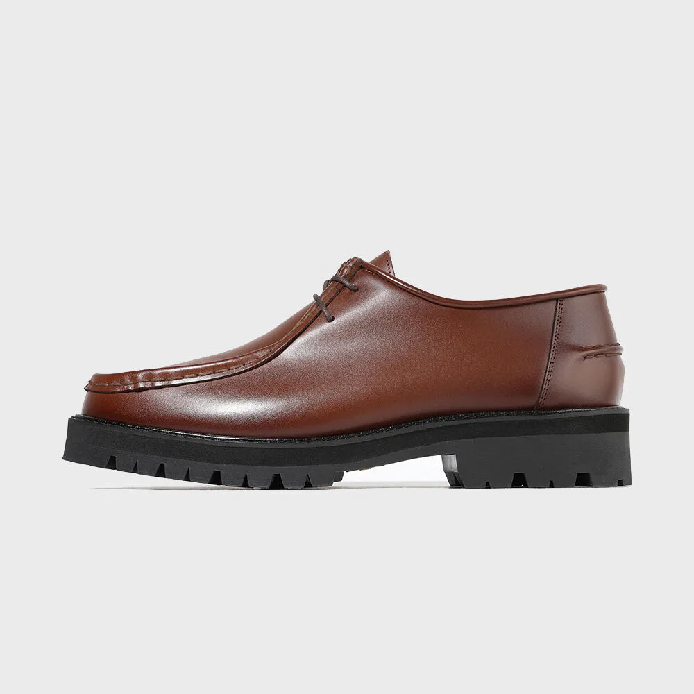 Мужские мокасины на заказ с подошвой Vibram Commando, винно-коричневые, от Firenze.A — фото 2