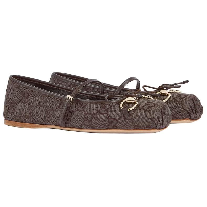 GUCCI Туфли Mary Jane с пряжкой Horsebit для женщин в коричневом цвете — фото 4