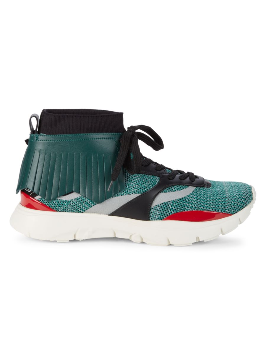 

Высокие кожаные кроссовки Valentino Garavani, зеленый