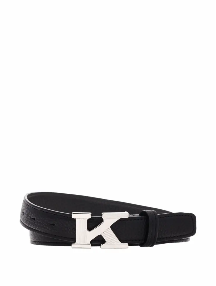 

Кожаный ремень с логотипом Kiton, черный