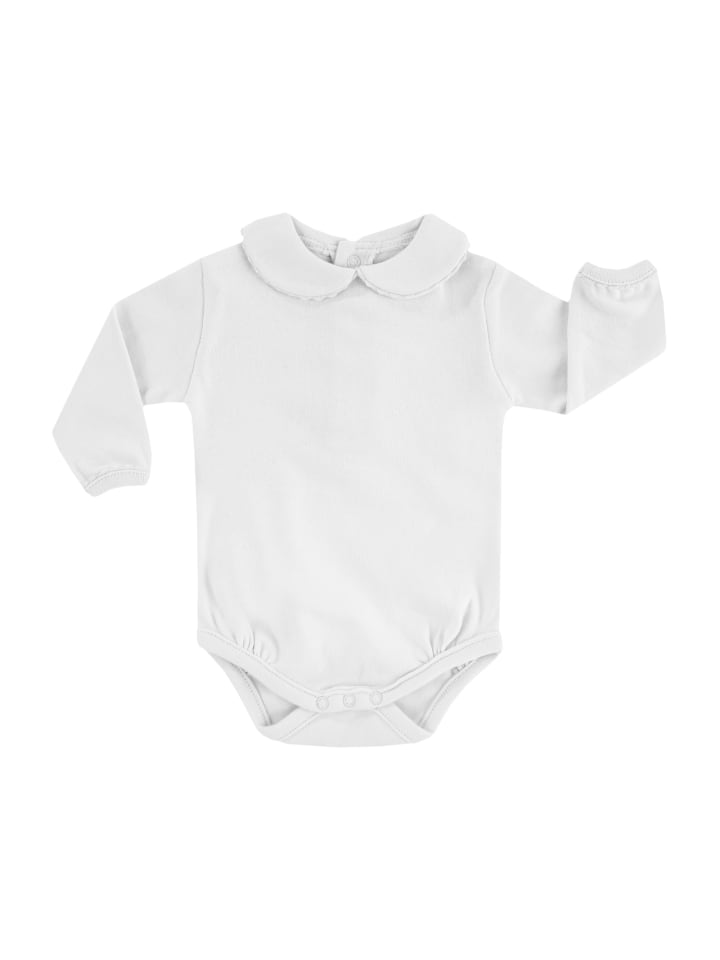 

Jacky Боди с длинными рукавами и воротником «Питер Пэн», в праздничном стиле, белого цвета