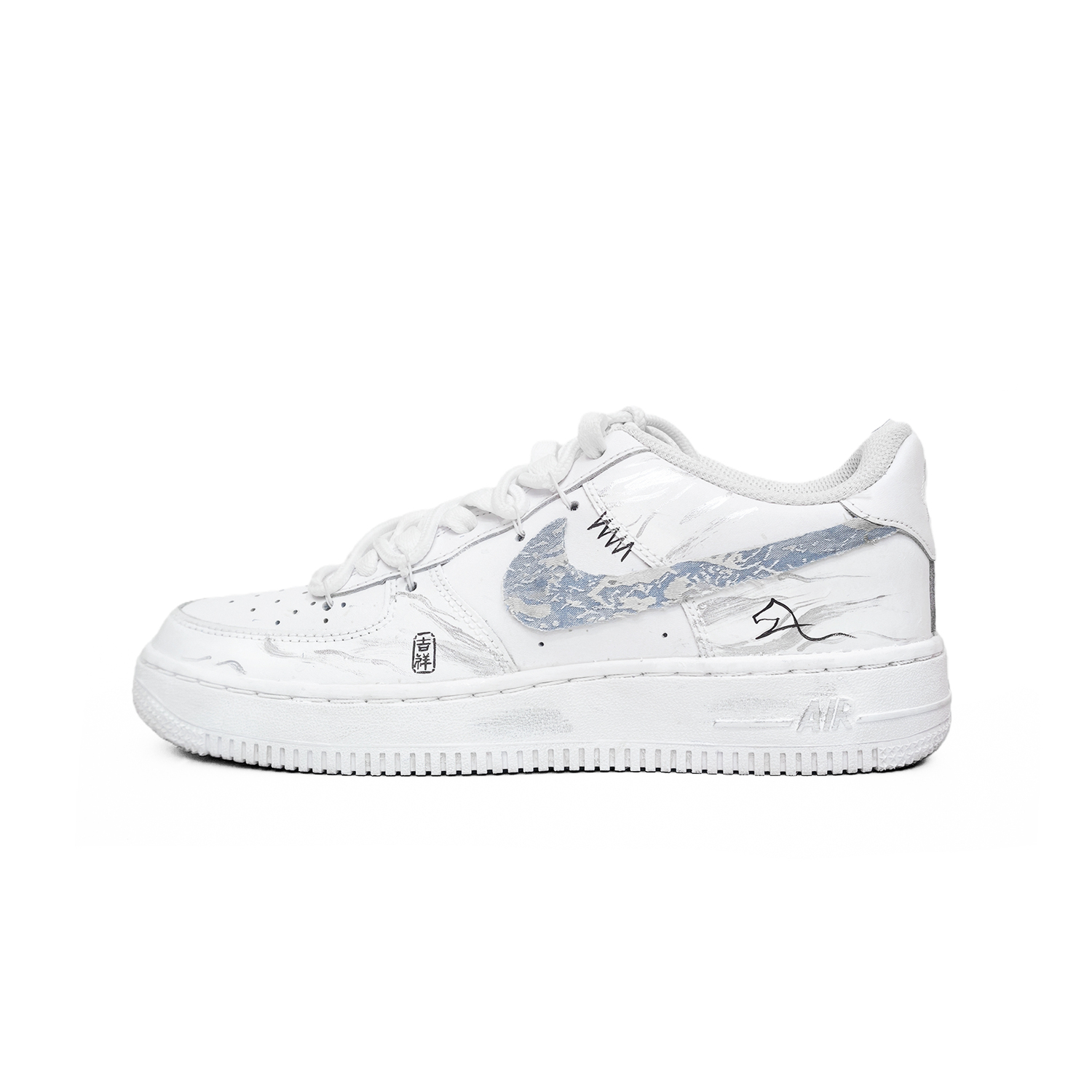 Nike Air Force 1 Легкие и дышащие низкие скейтборд кроссовки мужские белые — фото 3