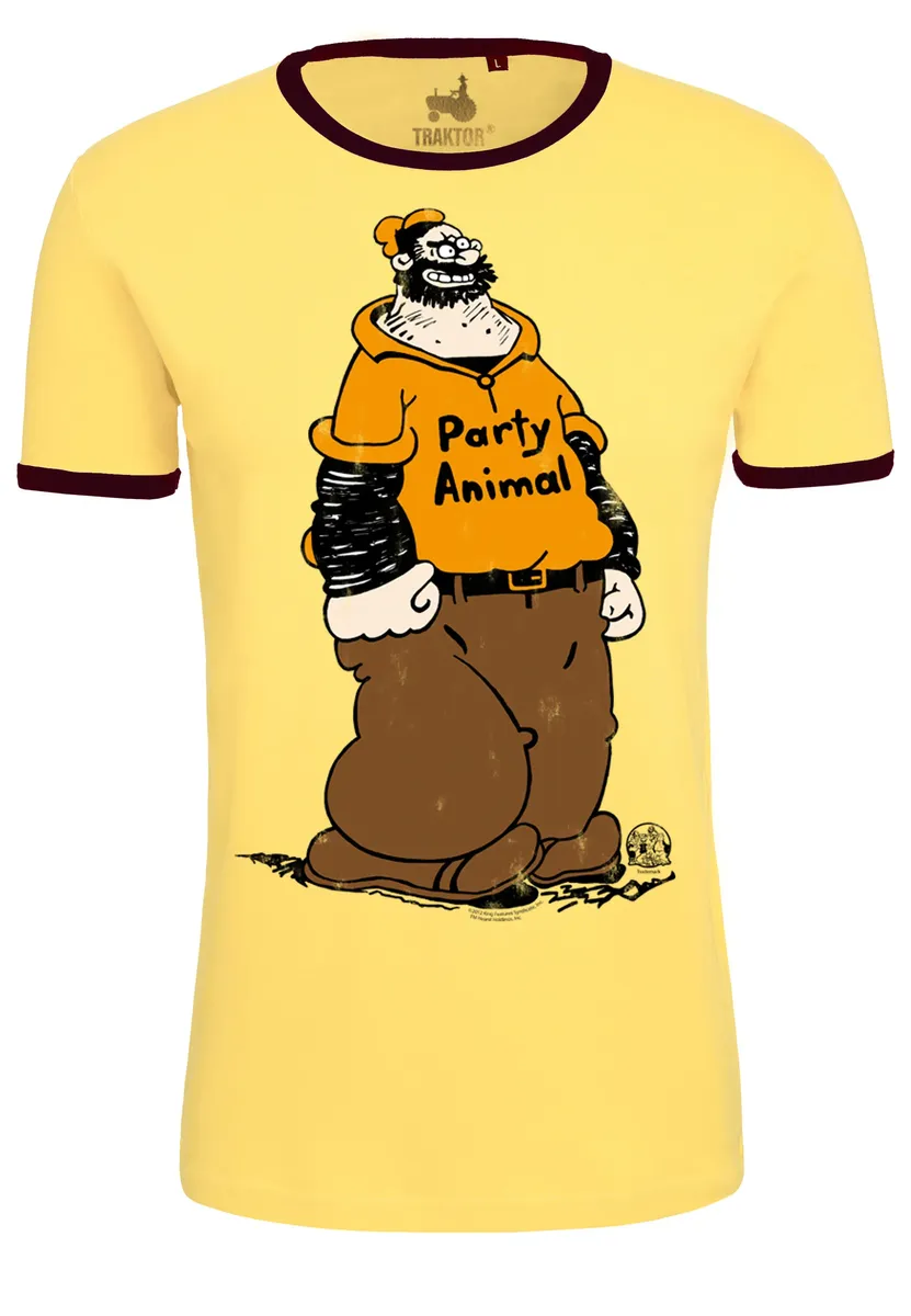 

Футболка Logoshirt "Popeye - Brutus Party Animal", с модным комиксным принтом, коричневый