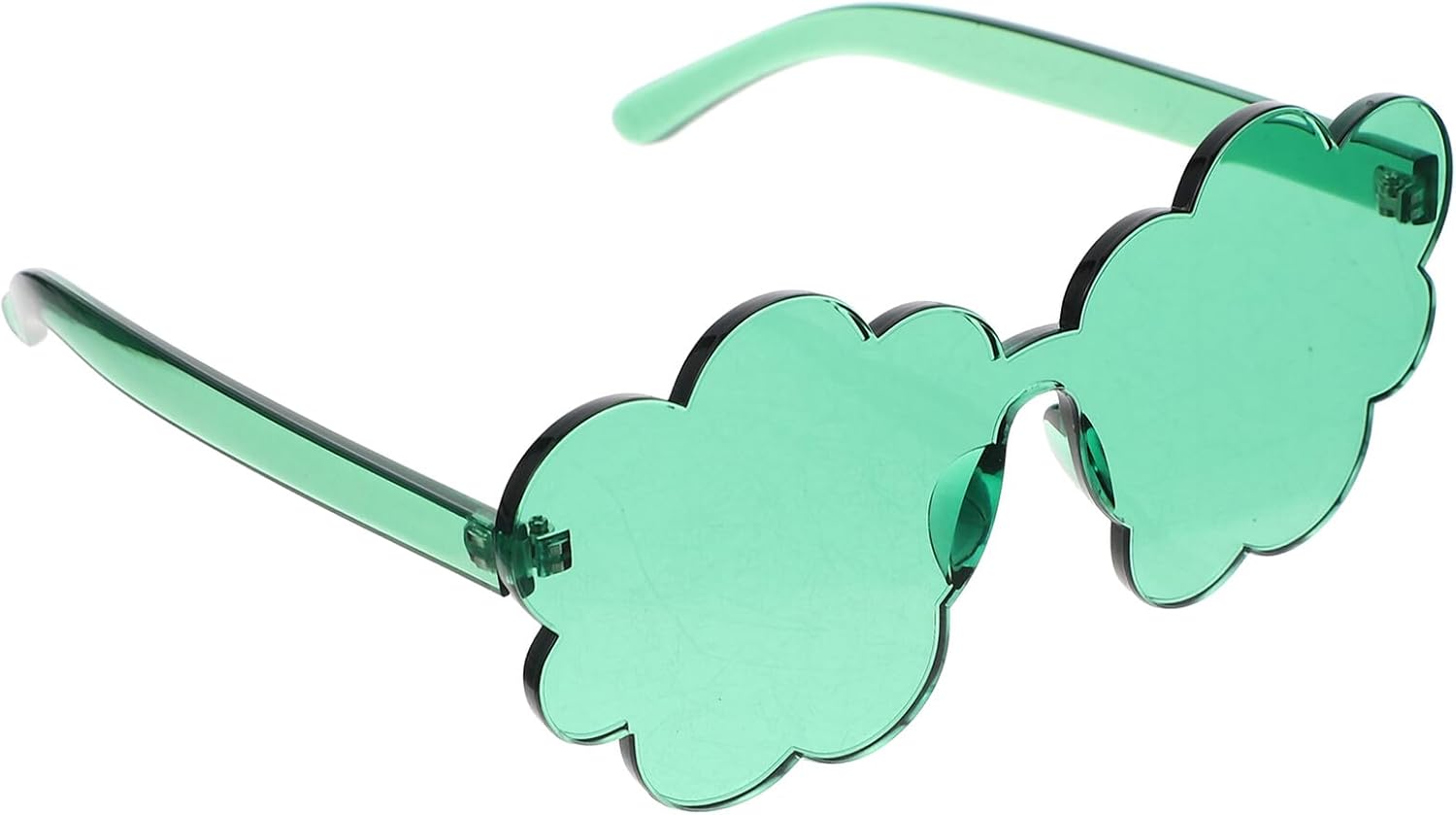 

Женские солнцезащитные очки Yardwe Cloud Frameless Flower из легкого материала с изумрудными линзами в форме сердца — стильный аксессуар для вечеринки и защита от солнца, Green