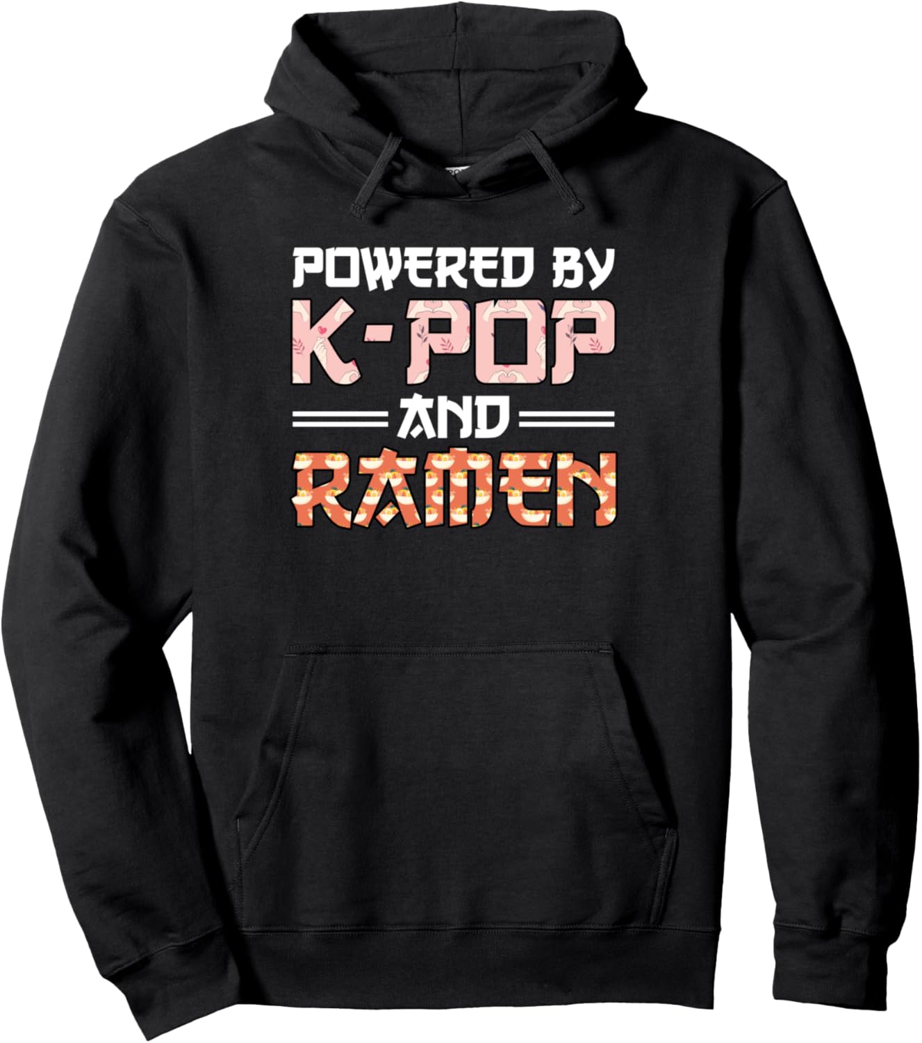 

Худи с символикой Powered Y K-Pop & Ramen K-Pop K-Pop Merch Gift Ideas, черный