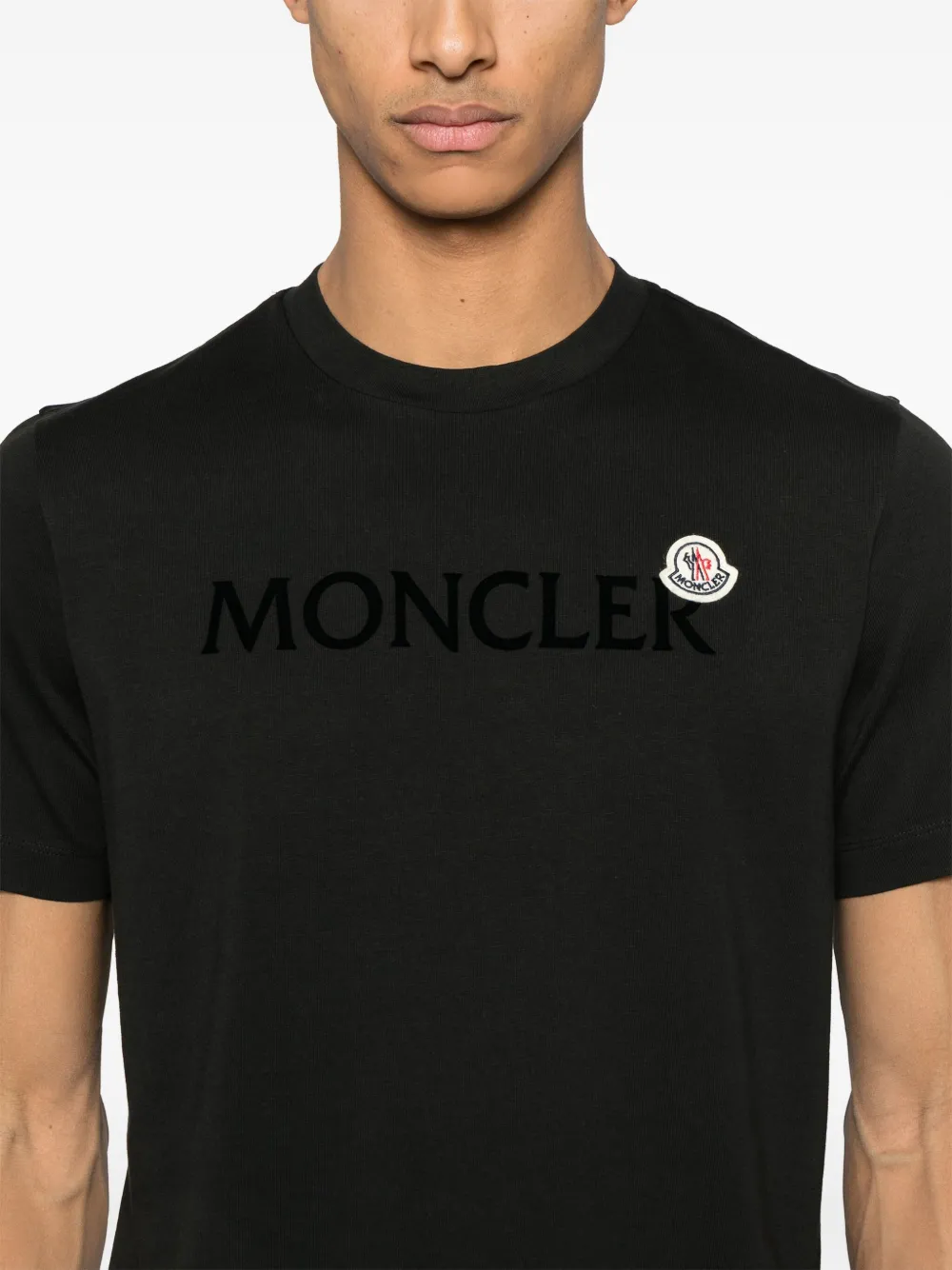 Футболка с фактурным логотипом MONCLER, черный — фото 4