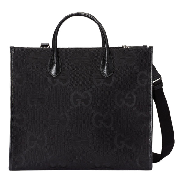 

Сумка jumbo gg canvas tote bag 'black' Gucci, черный