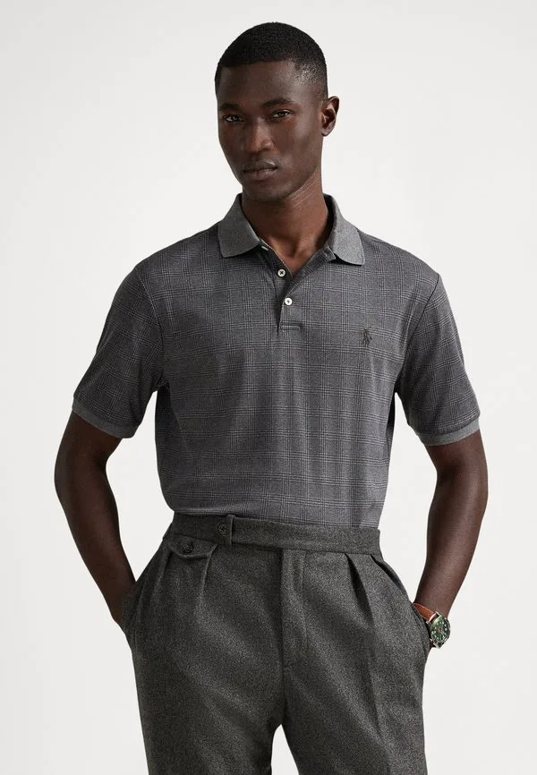 Поло-Рубашка из мягкого хлопка приталенного кроя Polo Ralph Lauren, Fairway Glen/Med Flannel Hthr