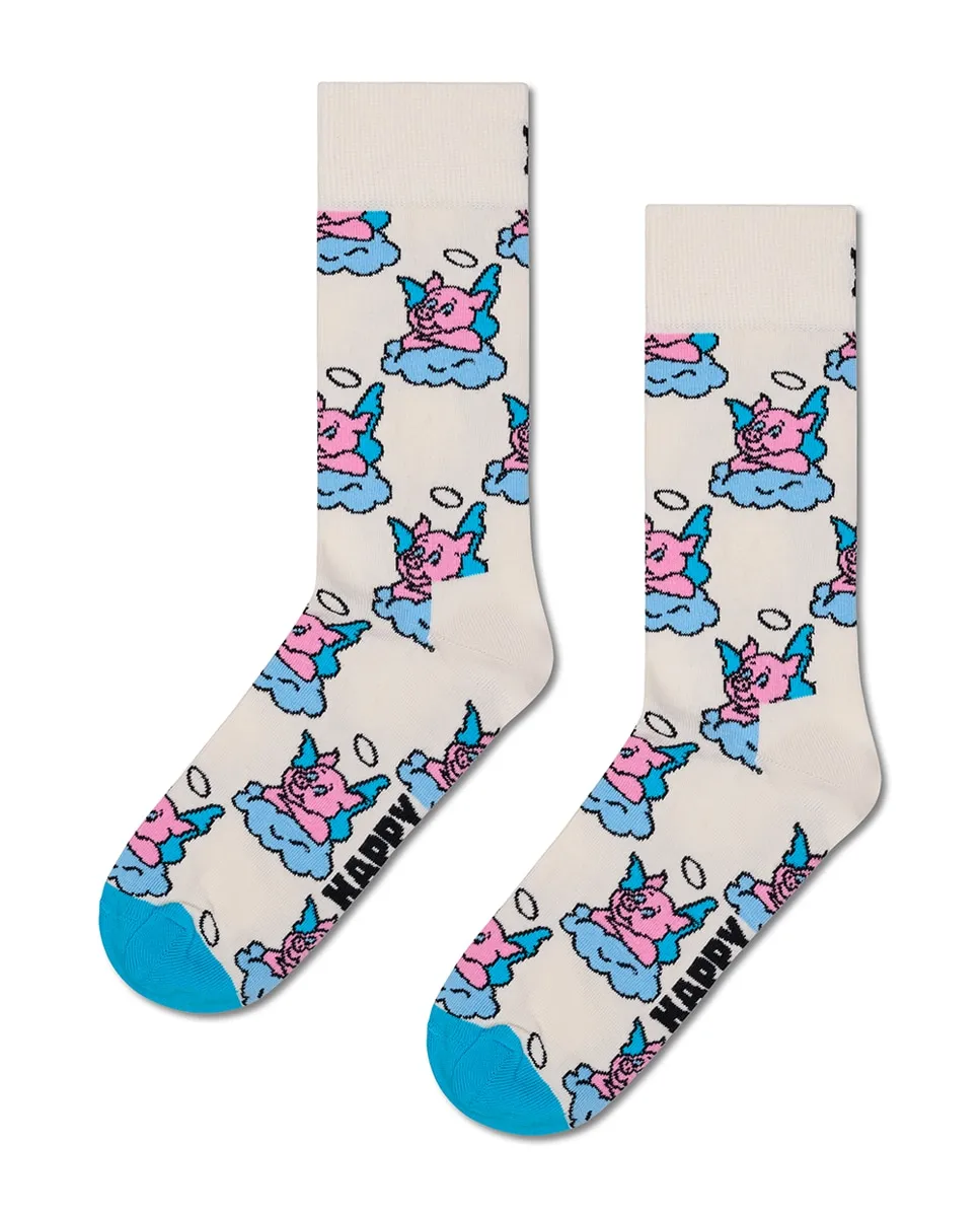 

Хорошие носки с поросенком Happy Socks, белый