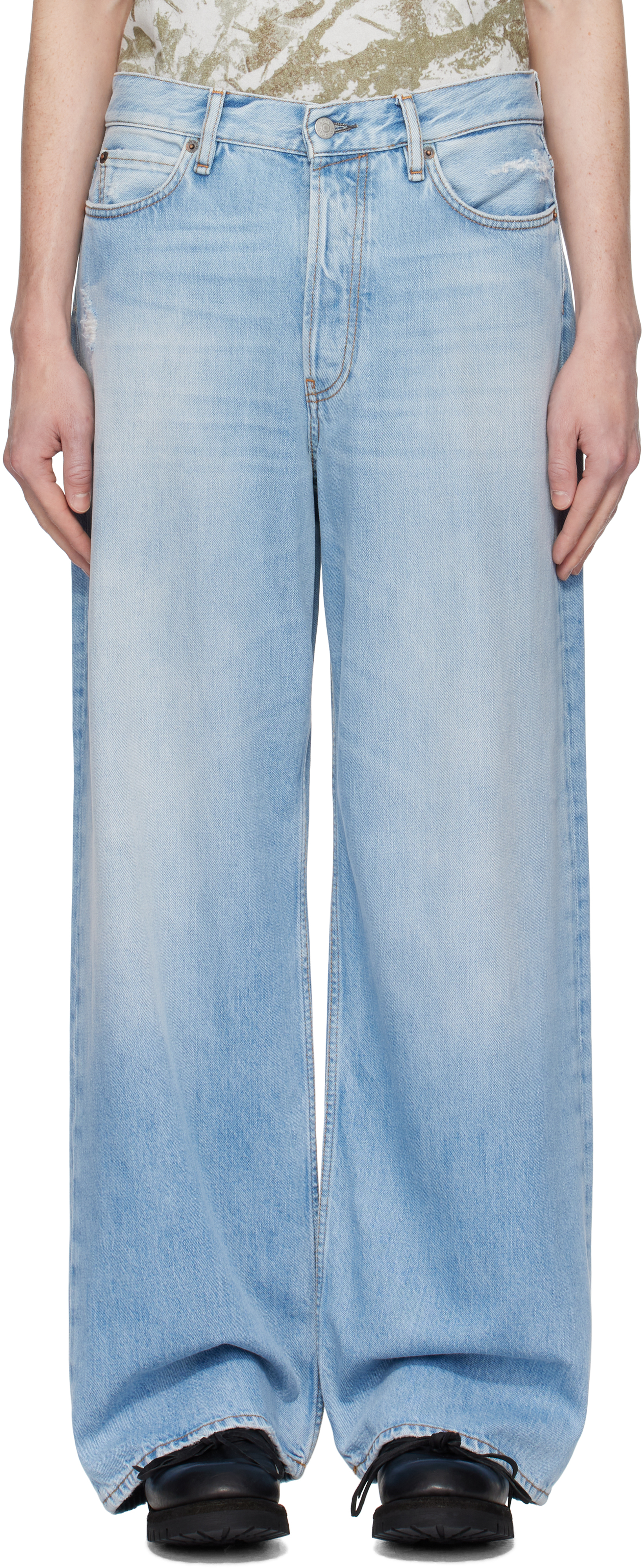 

Синие мешковатые джинсы 1981M Acne Studios, светло-голубой