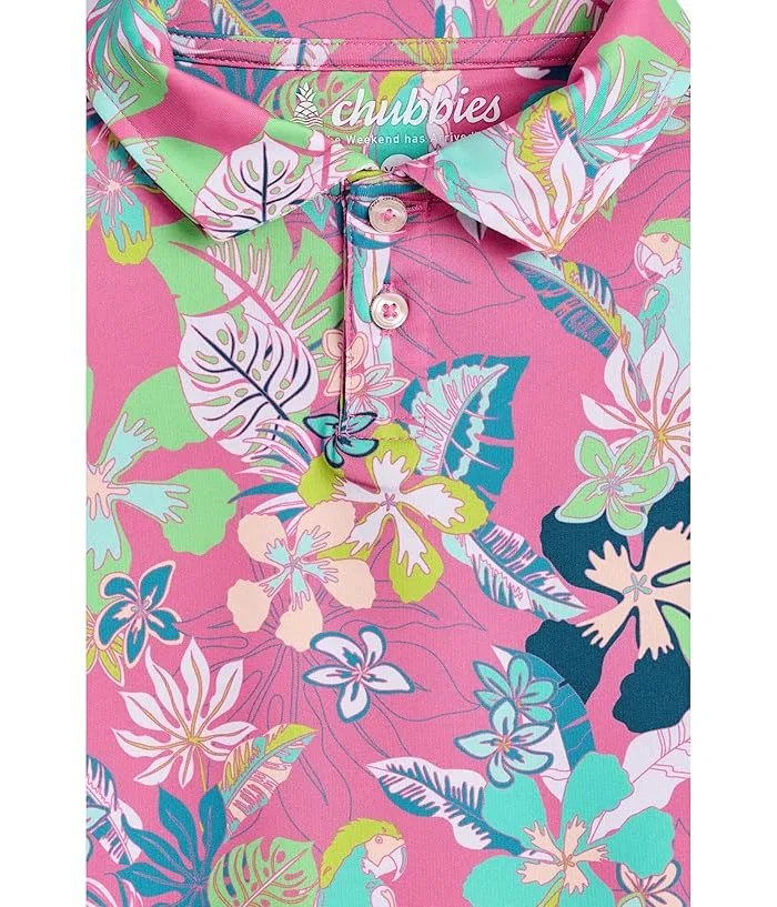 Пикейная рубашка поло с цветочным принтом The Canopy Performance Polo Chubbies Kids, Mint/Pattern Based — фото 3