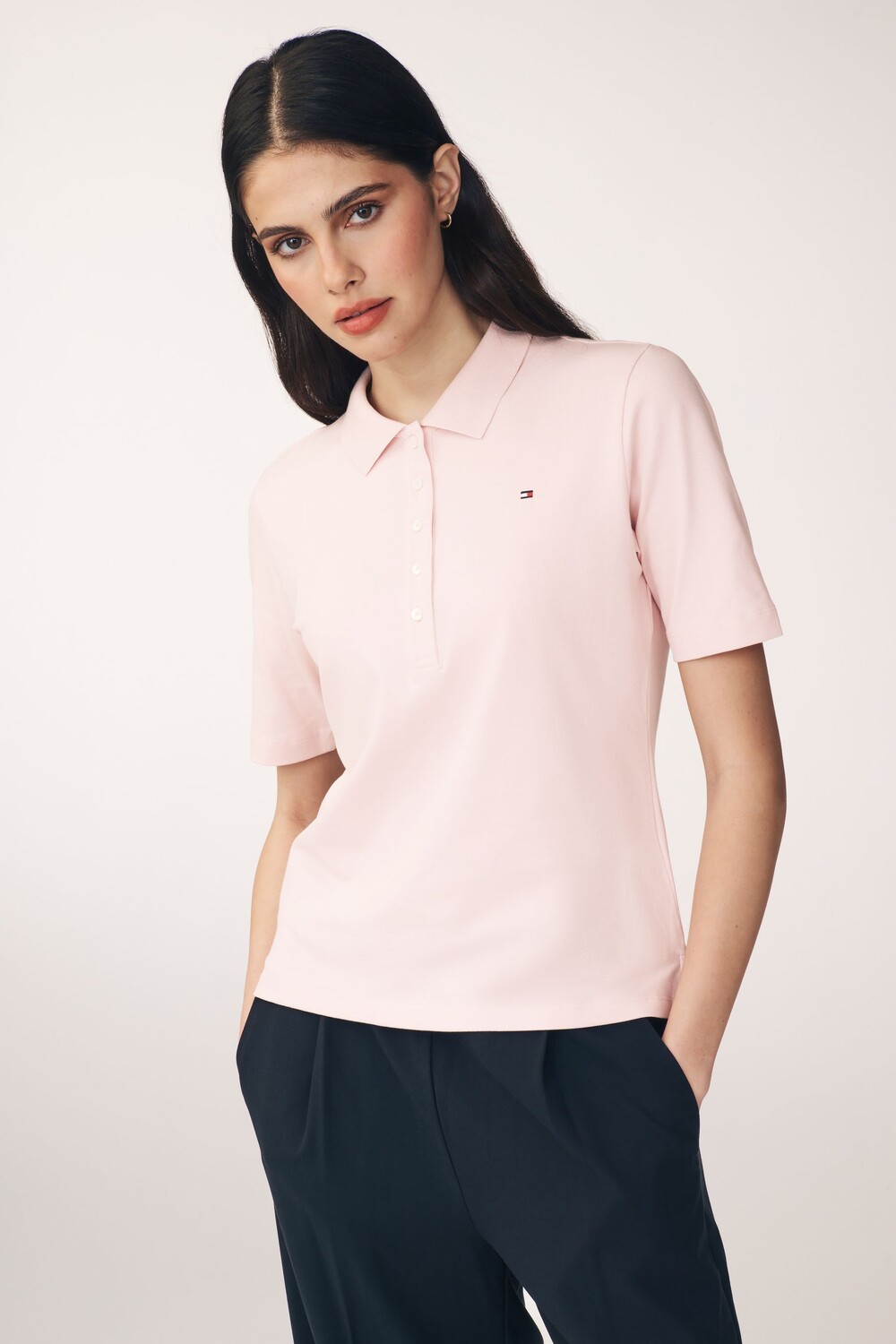 

Розовый топ-поло из пике 1985-го года Tommy Hilfiger, розовый