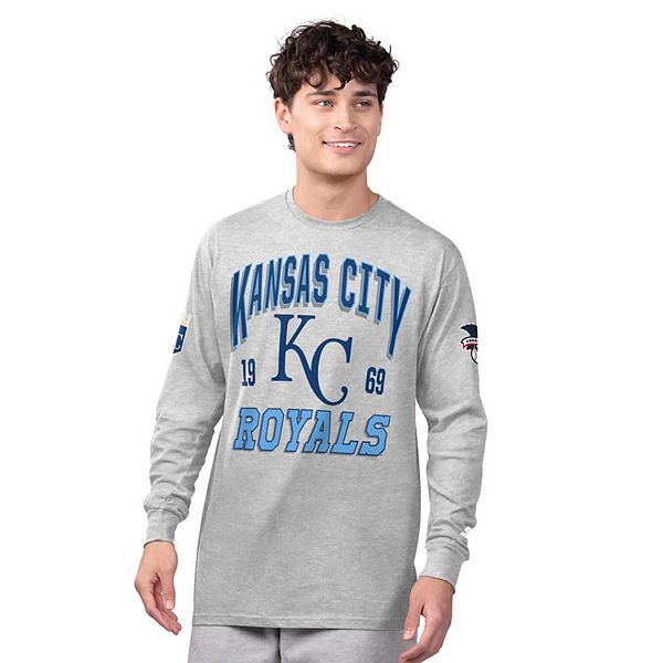 

Мужской серый/royal сет из двух футболок kansas city royals с длинным и коротким рукавом Starter