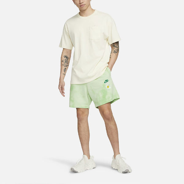 Шорты men's sportswearfrench terry solid color logo flowers embroidered casual shorts light green Nike, мультиколор — фото 3
