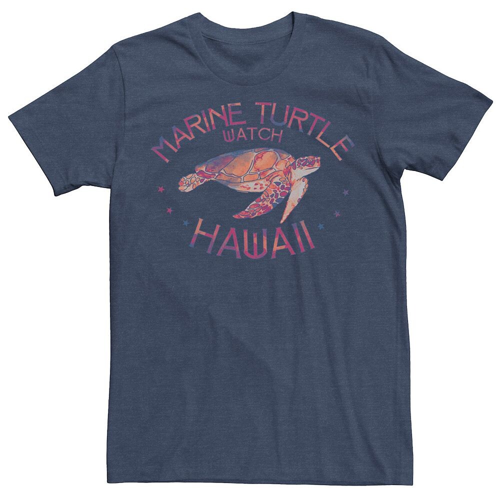 

Мужская футболка с часами Marine Turtle Watch Hawaii Tie Dye Licensed Character, цвет Navy Heather