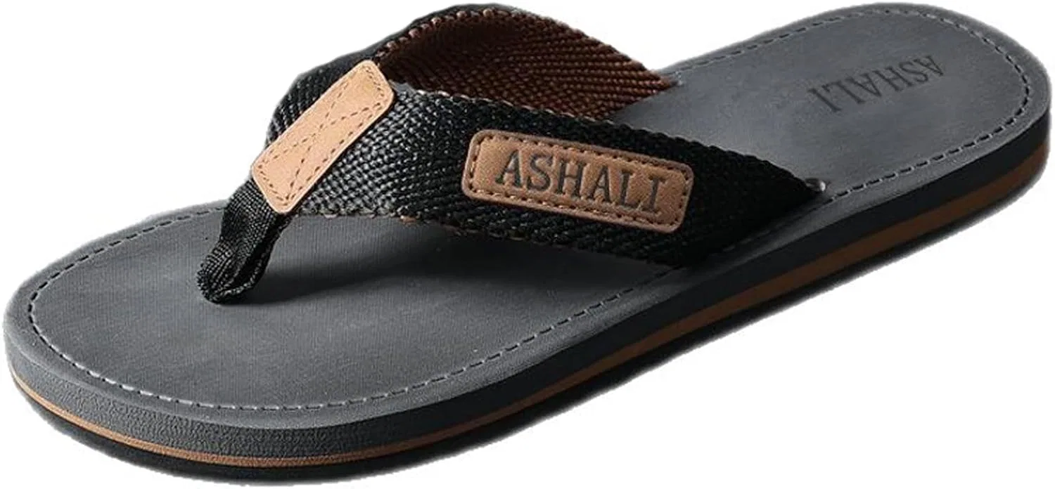 Сланцы, нескользящие мужские, черные ASHALI