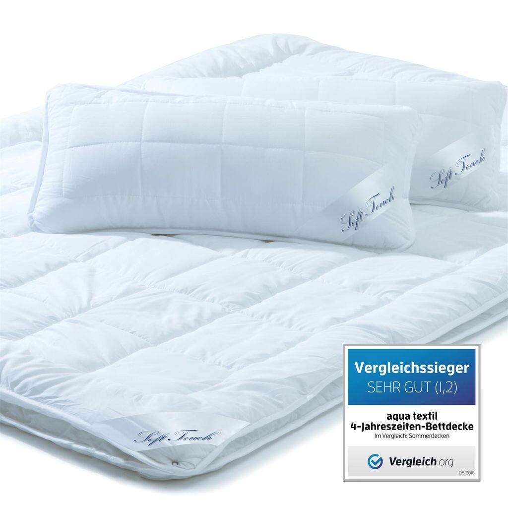 

Одеяло Soft Touch на 4 года 1x 200x200 + 2x 40x80 PES из микрофибры 900/1200 г + 2x650 г ромб/квадрат aqua-textil