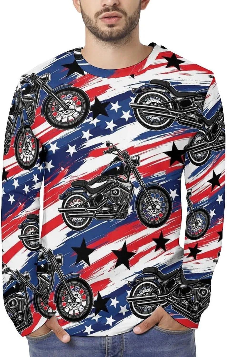 

Легкая футболка с длинным рукавом для мужчин PUYWTIY