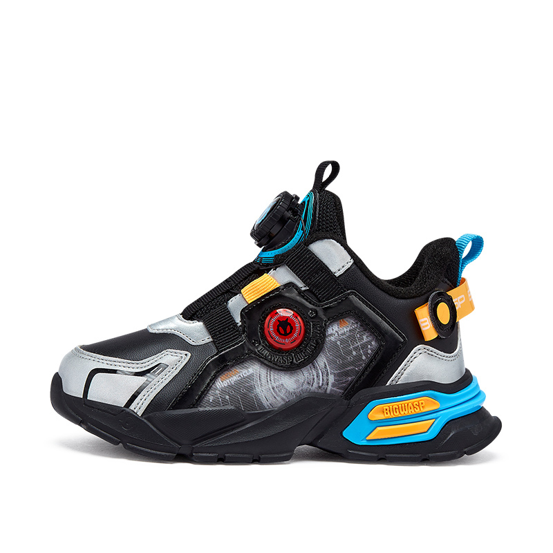 

Mecha Collection Slip Resistant Abrasion Resistant Kids Lifestyle Shoes Kids' BIG WASP, черный серый[winter fleece-lined thick cotton]