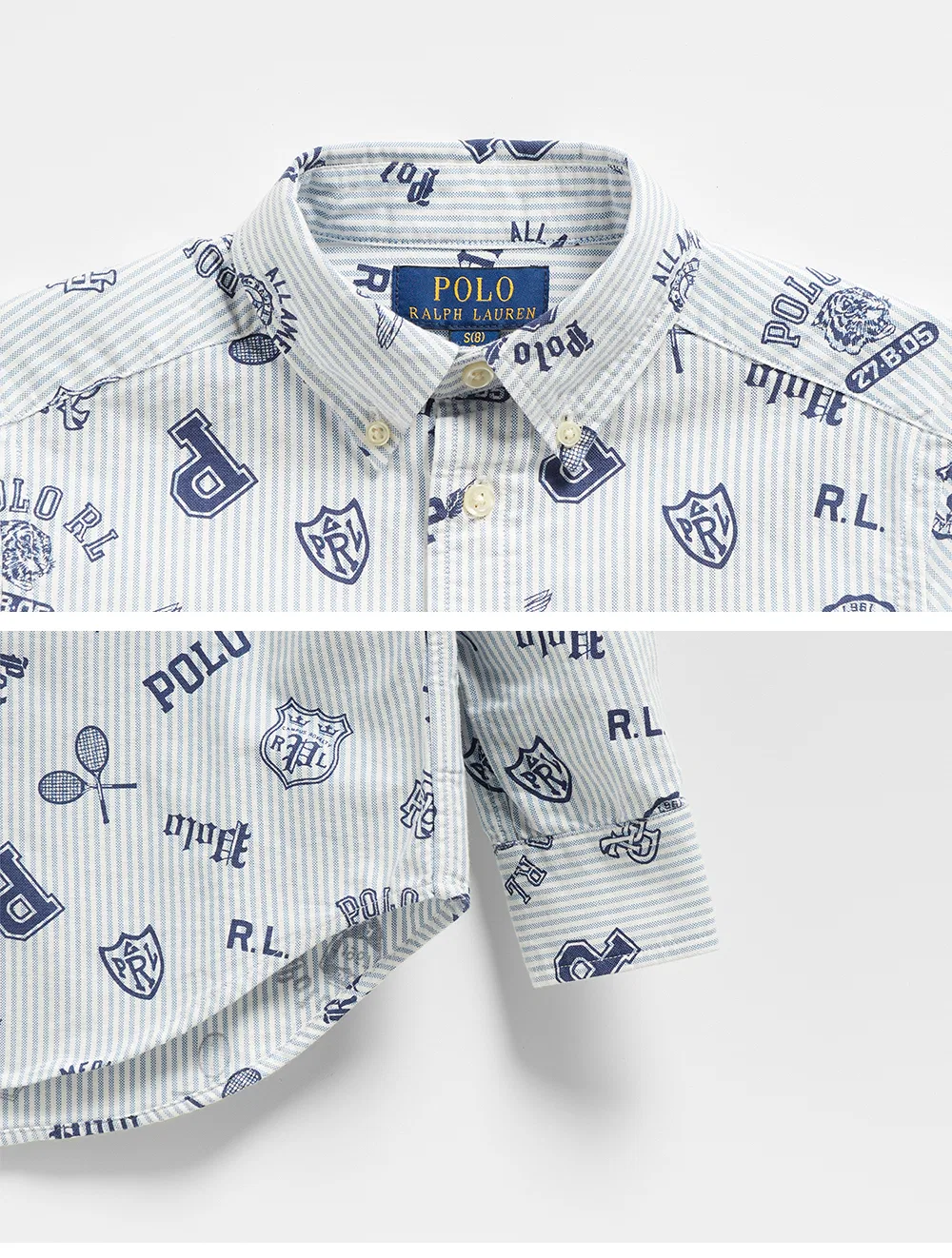Детская рубашка из хлопкового оксфорда в полоску от Polo Ralph Lauren Children — фото 4