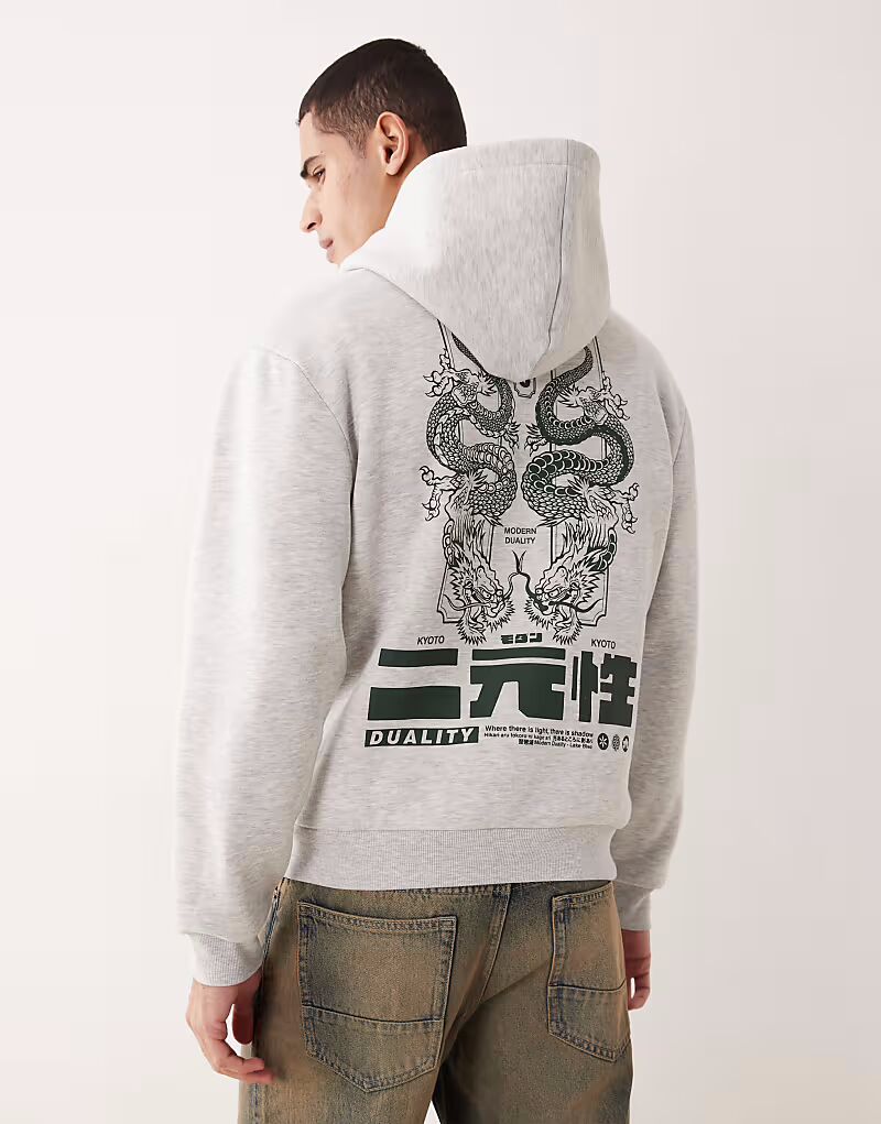 

Свободная толстовка с принтом дракона Asos Design, мраморный