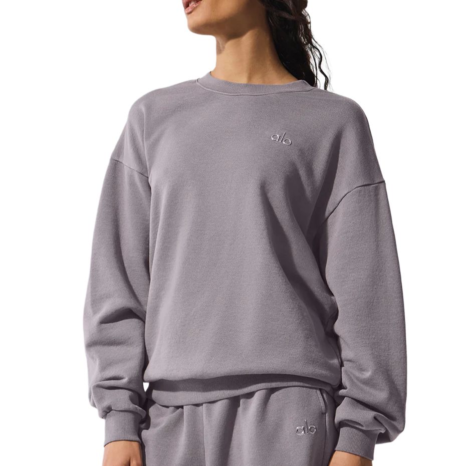 

Свитшот женский Alo Yoga, cool grey wash, Серый, Свитшот женский Alo Yoga, cool grey wash