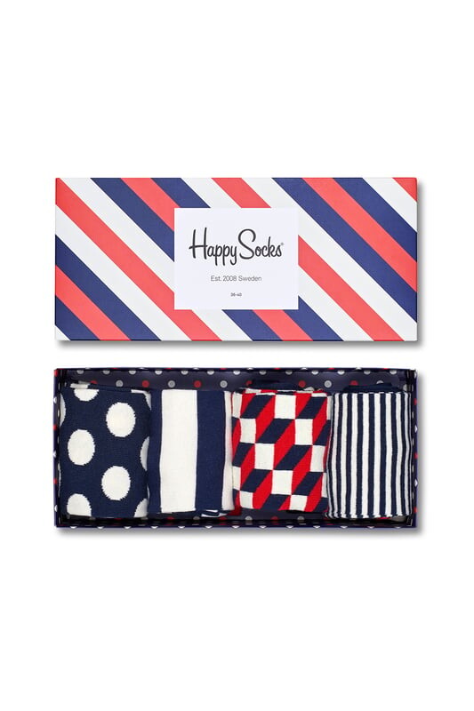 

Подарочный набор из 4 пар классических носков Happy Socks, синий