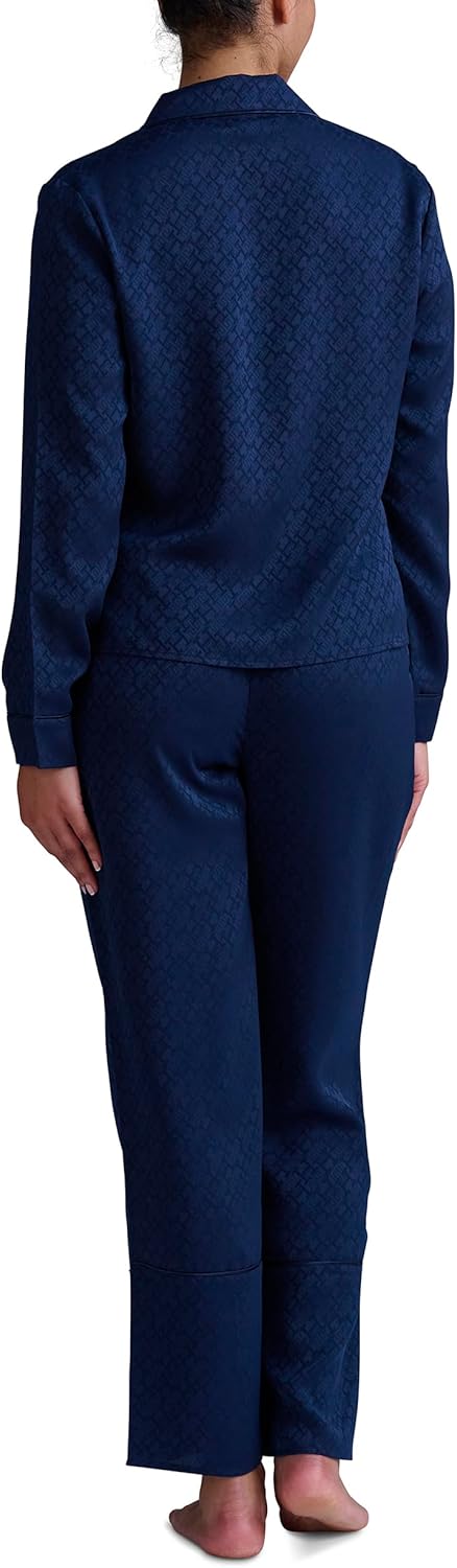 Женский пижамный комплект Tommy Hilfiger Notch Top & Long Pant из двух предметов, Sky Captain — фото 4