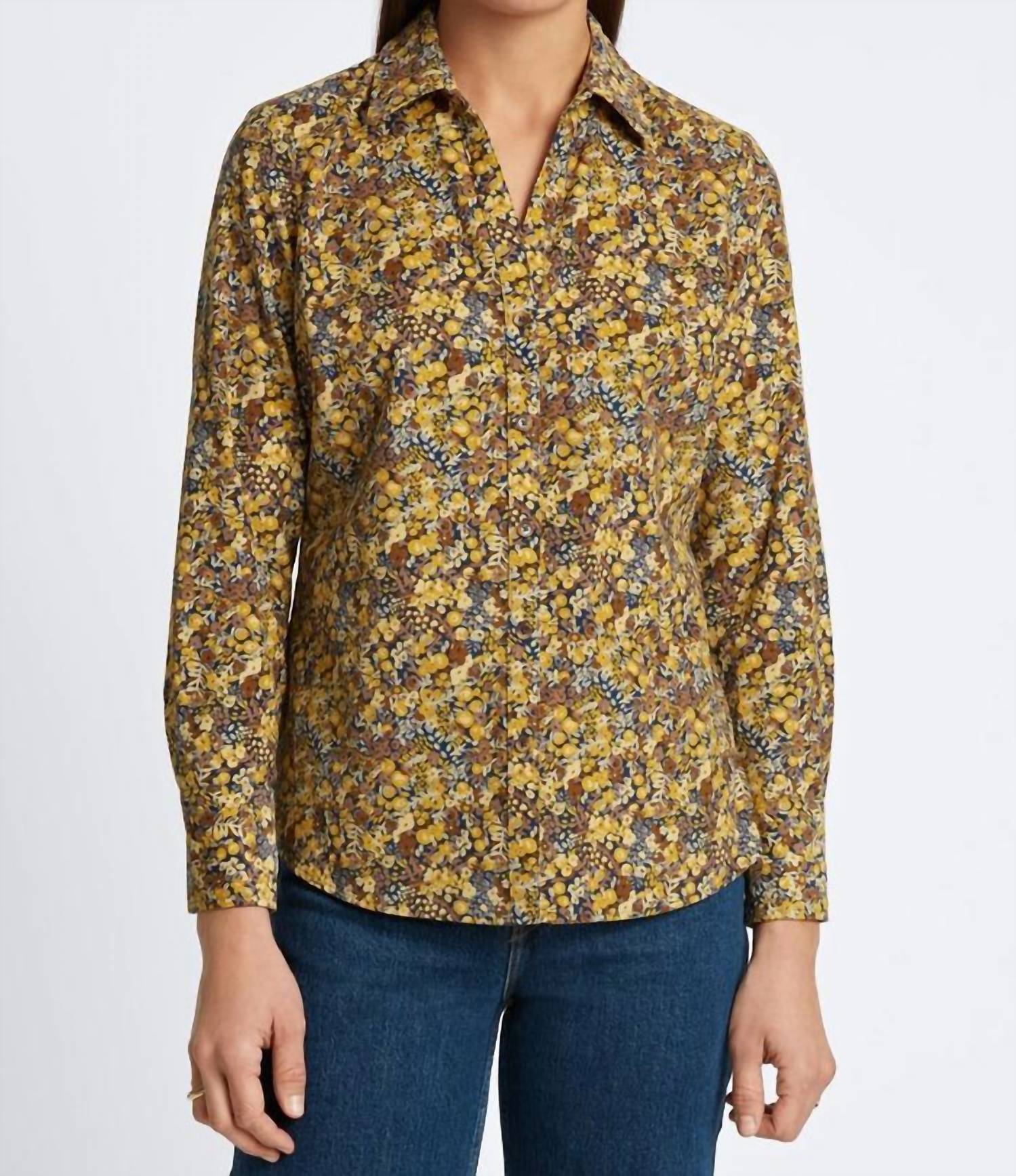 

Рубашка Mary Cordour с длинными рукавами в мелкий цветочный узор Foxcroft, цвет ditsy floral