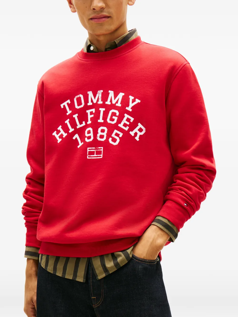 Свитшот с логотипом Tommy Hilfiger, красный — фото 4
