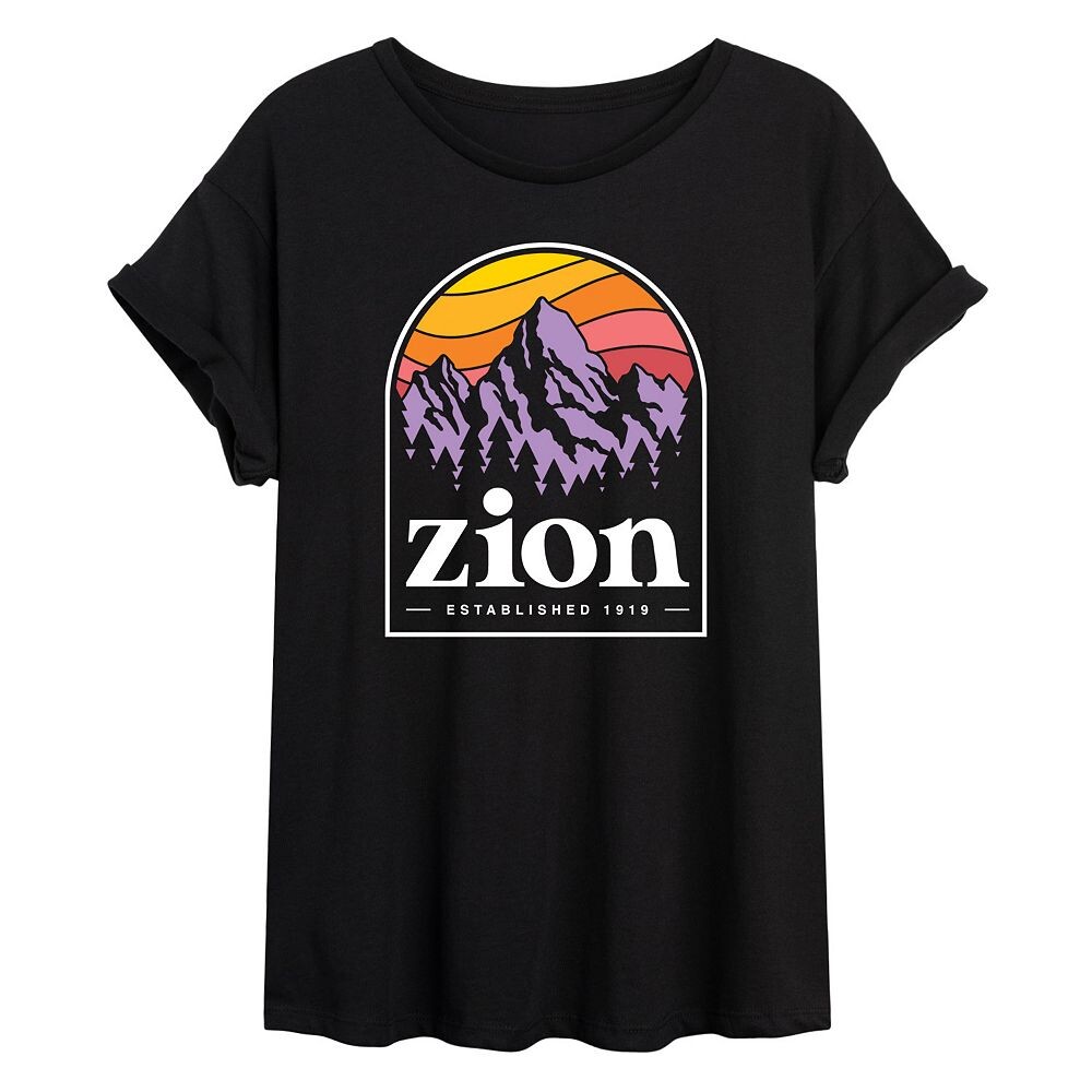 

Детская футболка большого размера с рисунком Zion National Park Licensed Character, черный