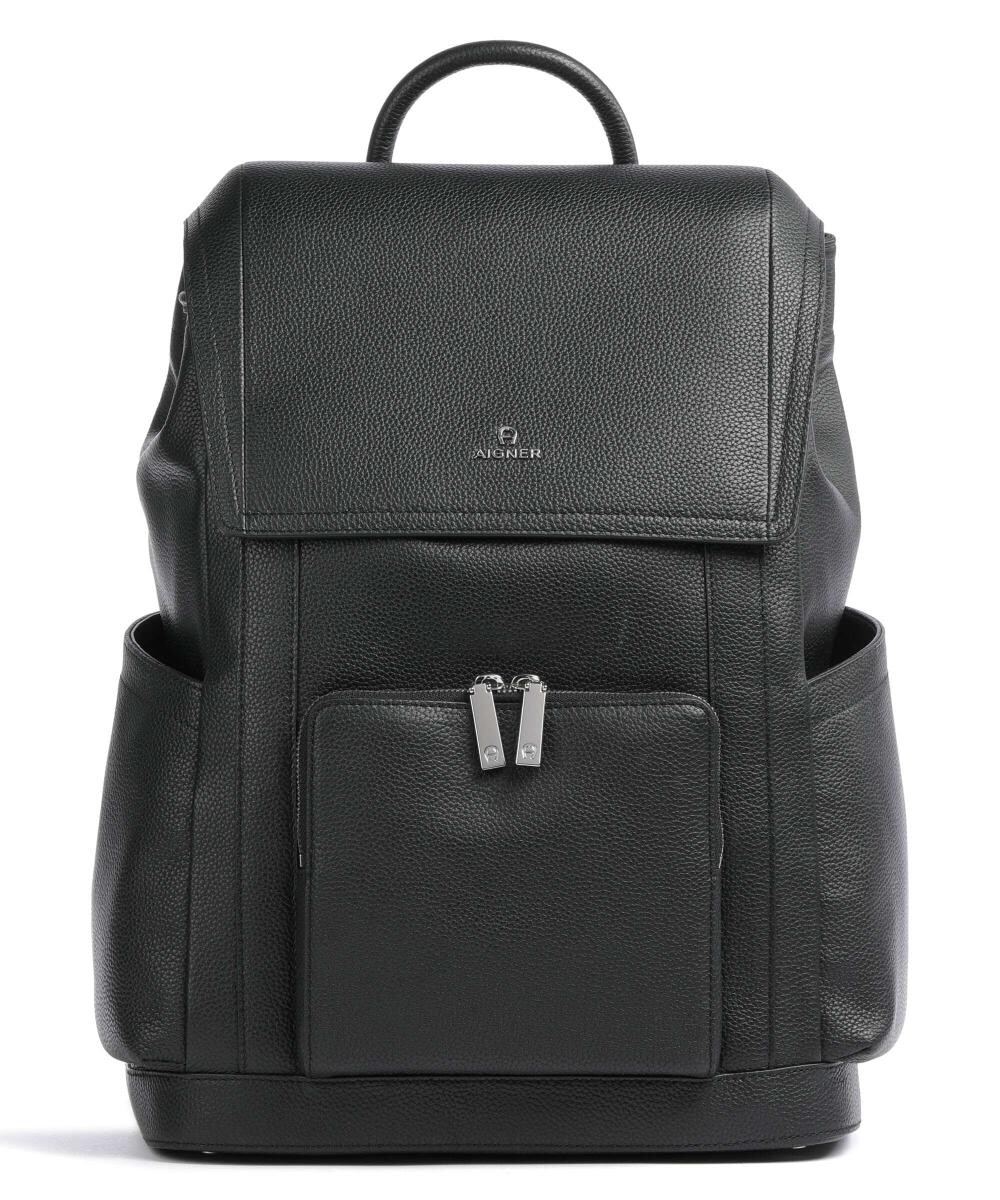 

Рюкзак Matteo 13 дюймов из зернистой воловьей кожи Aigner, черный