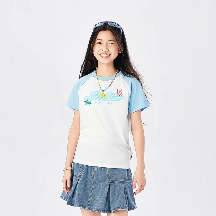 Футболка Grade School с круглым вырезом Converse, Sky Blue — фото 3