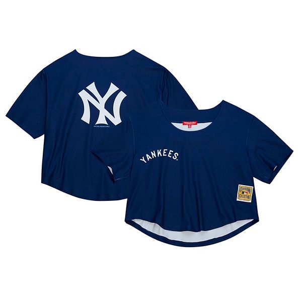 

Женская укороченная футболка new york yankees cooperstown collection navy Mitchell & Ness