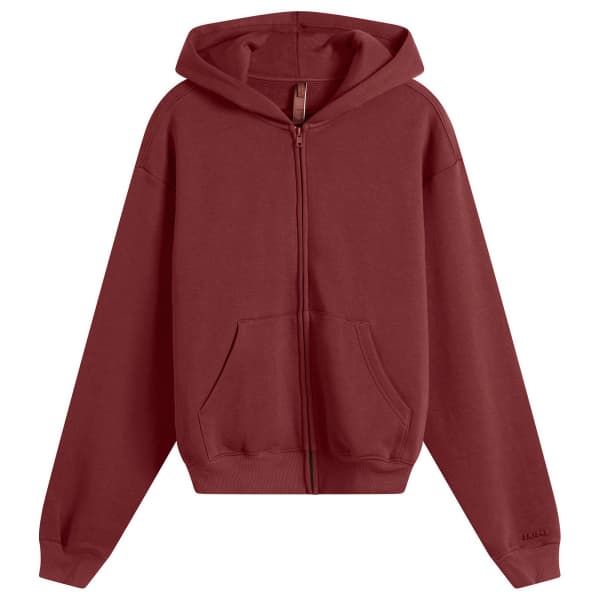 

Классическая толстовка на молнии из хлопкового флиса Skims, Merlot