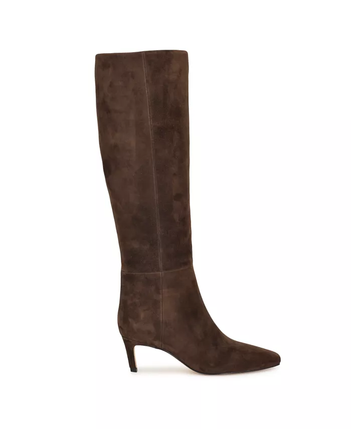 Женские сапоги Caddy с широким голенищем на низком каблуке Kitten Heel Nine West, коричневый — фото 2