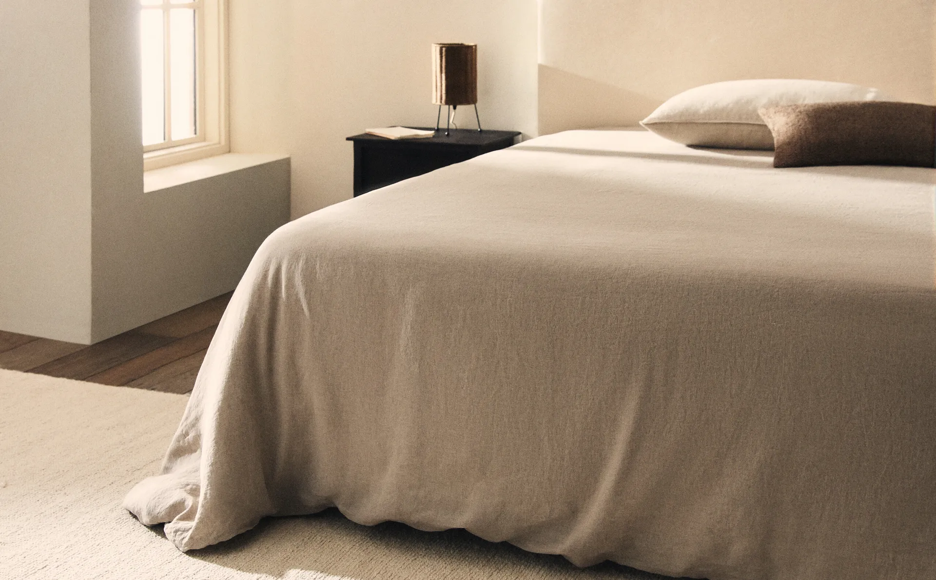 

Льняное пододеяльник Zara Home, светло-бежевый