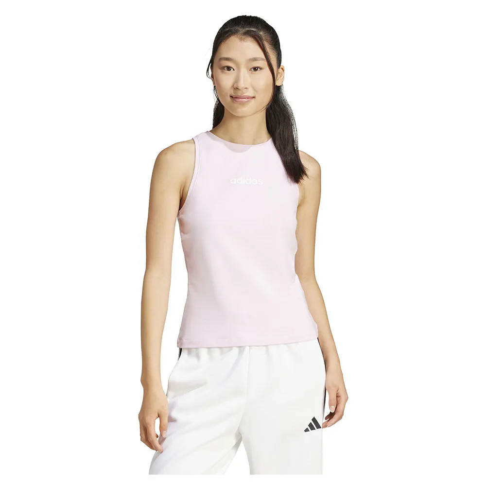 

Футболка adidas Essentials Linear Slim Cotton, розовый