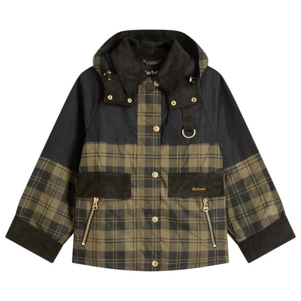 

Элейн непромокаемая куртка Barbour, оливковый клетчатый и черный